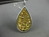 ESTATE EXTRA LARGE 4.48CT WHITE & FANCY YELLOW DIAMOND 18KT 2 TONE GOLD PENDANT