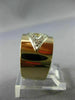 ESTATE WIDE .15CT ROUND DIAMOND 14K 2 TONE GOLD CLASSIC ANNIVERSARY RING #26359