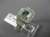 ESTATE .45CT WHITE & BLUE ROUND & PRINCESS DIAMOND 14K WHITE GOLD 3D SQUARE RING