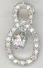 .78CT DIAMOND 14KT WHITE GOLD 3D SOLITAIRE LOVE KNOT TEAR DROP FLOATING PENDANT