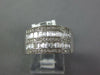 WIDE 1.0CT DIAMOND 14KT WHITE GOLD ROUND & BAGUETTE MULTI ROW ANNIVERSARY RING