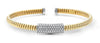 .65CT DIAMOND 18KT 2 TONE GOLD 3D RECTANGULAR SNAKE FLEXIBLE FUN BANGLE BRACELET