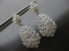 ESTATE LARGE 5.51CT DIAMOND 18KT WHITE GOLD CLUSTER TEAR DROP HANGING EARRINGS