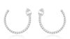 .86CT DIAMOND 14K WHITE GOLD 3D ROUND & BAGUETTE SEMI CIRCULAR SIDEWAYS EARRINGS