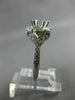 WIDE .52CT DIAMOND 14KT WHITE GOLD 3D FLOWER FILIGREE SEMI MOUNT ENGAGEMENT RING