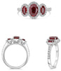 ESTATE 1.8CT DIAMOND & AAA RUBY PLATINUM OVAL & ROUND CLASSIC ANNIVERSARY RING