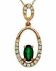 ESTATE .30CT DIAMOND & AAA EMERALD 14KT ROSE GOLD 3D CLASSIC OVAL LOVE PENDANT