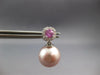 .53CT DIAMOND & AAA PINK SAPPHIRE & SOUTH SEA PEARL 14KT WHITE GOLD 3D EARRINGS