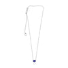 1.24CT DIAMOND & AAA SAPPHIRE 14KT WHITE GOLD 3D OVAL & ROUND HALO LOVE NECKLACE