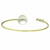 ESTATE .10CT DIAMOND & AAA SOUTH SEA PEARL 18KT YELLOW GOLD 3D BANGLE BRACELET
