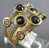 LARGE 4.54CT DIAMOND & AAA SAPPHIRE 14KT YELLOW GOLD 3 ROW BEZEL ETOILE FUN RING