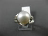 ESTATE LARGE .12CT DIAMOND & AAA SOUTH SEA PEARL PLATINUM 3D FLOWER RING #21817
