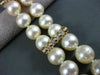 ANTIQUE LARGE .72CT DIAMOND 14KT YELLOW GOLD AAA PEARL 2 STRAND BRACELET #22606