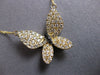 LARGE .56CT WHITE & BLACK DIAMOND 14KT YELLOW GOLD 3D BUTTERFLY LOVE LNECKLACE