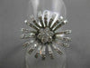 ANTIQUE LARGE 1.05CT DIAMOND 18KT WHITE GOLD 3D SUNFLOWER FUN COCKTAIL RING