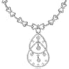 LARGE 5.34CT DIAMOND 18KT WHITE GOLD DOUBLE TEAR DROP LOVE KNOT FLORAL NECKLACE