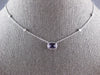 1.01CT DIAMOND & AAA AMETHYST 14KT WHITE GOLD CUSHION & ROUND FILIGREE NECKLACE