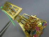 LARGE 32.10CT DIAMOND & AAA MULTI COLOR SAPPHIRE 18K YELLOW GOLD BANGLE BRACELET