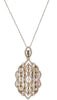 LARGE 2.26CT WHITE & CANARY DIAMOND 18K BLACK & ROSE GOLD 3D FLOWER LOVE PENDANT