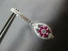 ESTATE 1.52CT DIAMOND & AAA RUBY 18KT WHITE GOLD MARQUISE SHAPE HANGING EARRINGS