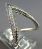 LARGE .26CT DIAMOND 14KT WHITE GOLD 3D 3 ROW CLASSIC V SHAPE TRIANGULAR FUN RING