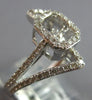 WIDE .53CT DANCING DIAMOND 14KT WHITE GOLD 3D ROUND SQUARE OCTAGON FUN RING