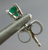 ESTATE .40CT AAA EMERALD 14KT WHITE GOLD 3D ROUND SOLITAIRE STUD EARRINGS #27706