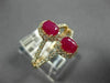 ESTATE WIDE 1.22CT DIAMOND & AAA OVAL RUBY 14KT ROSE GOLD DOUBLE HALO LOVE RING