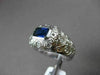 ESTATE 1.49CTW DIAMOND & AAA SAPPHIRE 14KT WHITE GOLD FILIGREE ENGAGEMENT RING