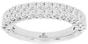 ESTATE 1CT DIAMOND 14KT WHITE GOLD 2 ROW SHARED PRONG WEDDING ANNIVERSARY RING