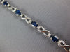 LONG 5.67CT DIAMOND & AAA SAPPHIRE 14K WHITE GOLD 3D OVAL X LOVE TENNIS BRACELET