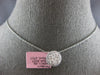 LARGE 1.08CT DIAMOND 14KT WHITE GOLD 3D CLUSTER HALO INVISIBLE FLOATING PENDANT
