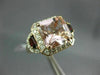 LARGE 4.82CT DIAMOND AAA MORGANITE & GARNET 14K ROSE 3D 3 STONE ENGAGEMENT RING