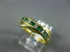 ESTATE .27CT DIAMOND & EMERALD 14KT YELLOW GOLD CHANNEL CLASSIC WAVE RING #19292