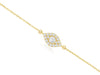 ESTATE .22CT DIAMOND 14KT YELLOW GOLD 3D ROUND LUCKY EVIL EYE FUN BRACELET