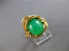 ESTATE LARGE .06CT DIAMOND & AAA JADE 14KT YELLOW GOLD 3D FLORAL RING #28103