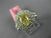 ESTATE LARGE GIA 2.40CT WHITE & FANCY YELLOW DIAMOND 18K TWO TONE GOLD OVAL RING