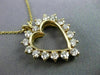 ESTATE .64CT ROUND DIAMOND 14KT YELLOW GOLD CLASSIC OPEN HEART PENDANT  #19214