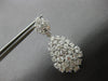 ESTATE LARGE 5.51CT DIAMOND 18KT WHITE GOLD CLUSTER TEAR DROP HANGING EARRINGS