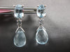 4.28CT AAA AQUAMARINE 18K WHITE GOLD MULTI SHAPE TEAR DROP FUN HANGING EARRINGS