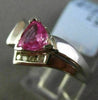 ESTATE .95CT DIAMOND & AAA PINK SAPPHIRE 14K WHITE GOLD TRILLION ENGAGEMENT RING