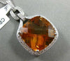 ESTATE MASSIVE 17.16CT DIAMOND & CITRINE 14KT WHITE GOLD HALO FLOATING PENDANT