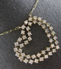 EXTRA LARGE 2.65CT DIAMOND 14KT YELLOW GOLD DOUBLE OPEN HEART SIDEWAYS NECKLACE