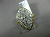 ESTATE LARGE 1.5CT DIAMOND 14K 2 TONE GOLD PAVE MARQUISE HAMMER DESIGN LOVE RING