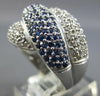 EXTRA LARGE 2.01CT DIAMOND & AAA SAPPHIRE 14KT WHITE GOLD PAVE ANNIVERSARY RING
