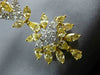 ESTATE LARGE 9.1CT WHITE & FANCY YELLOW DIAMOND 18K GOLD FLOWER HANGING EARRINGS