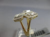 LARGE 1.11CT DIAMOND 14KT YELLOW GOLD ROUND & BAGUETTE CLUSTER HALO SQUARE RING