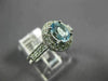 ESTATE 1.03CT DIAMOND & AAA AQUAMARINE 14KT WHITE GOLD FILIGREE ENGAGEMENT RING