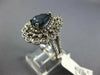 LARGE 3.08CT DIAMOND & AAA SAPPHIRE 14KT WHITE GOLD 3D PEAR SHAPE COCKTAIL RING