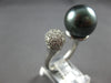 LARGE .78CT DIAMOND & AAA TAHITAIN PEARL 18KT WHITE GOLD CLASSIC DOME SHAPE RING
